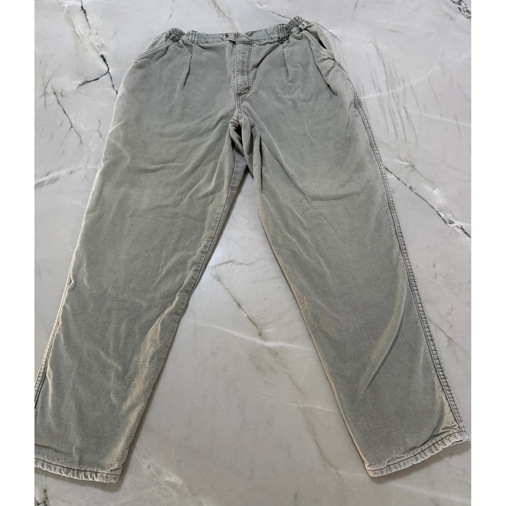 Vintage Women's L.L. Bean Pathfinder Flannel-Lined Corduroy Pants Olive Green